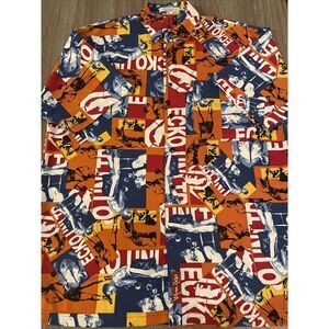VTG Marc‎ ECKO Shirt All Over Print Boxing Hawaiian Style Short Sleeve